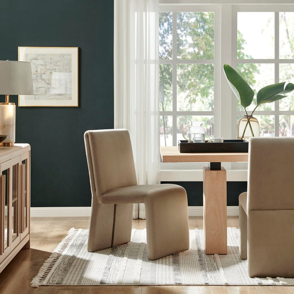 Modway Furniture Emory Upholstered Performance Velvet Dining Side Chair – Modern Elegance for Any Room Décor Taupe EEI-7384-TAU