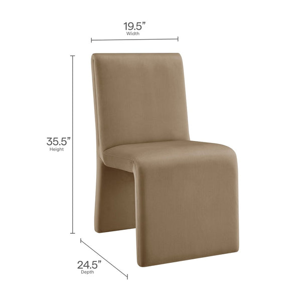 Modway Furniture Emory Upholstered Performance Velvet Dining Side Chair – Modern Elegance for Any Room Décor Taupe EEI-7384-TAU