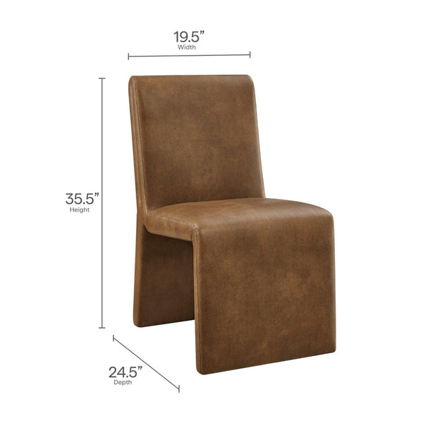 Modway Furniture Emory Vegan Leather Dining Side Chair - Modern Comfort, Stylish Design, Fully Assembled & Durable Canyon EEI-7385-CYN