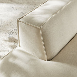 Modway Furniture Restore Modular Left Chaise with Performance Fabric Piped Trim and Pocket Coil Support Ecru EEI-7386-ECR