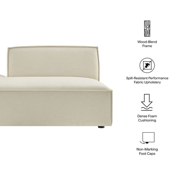 Modway Furniture Restore Modular Left Chaise with Performance Fabric Piped Trim and Pocket Coil Support Ecru EEI-7386-ECR