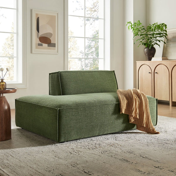 Modway Furniture Restore Modular Left Chaise with Performance Fabric Piped Trim and Pocket Coil Support Foliage EEI-7386-FOL