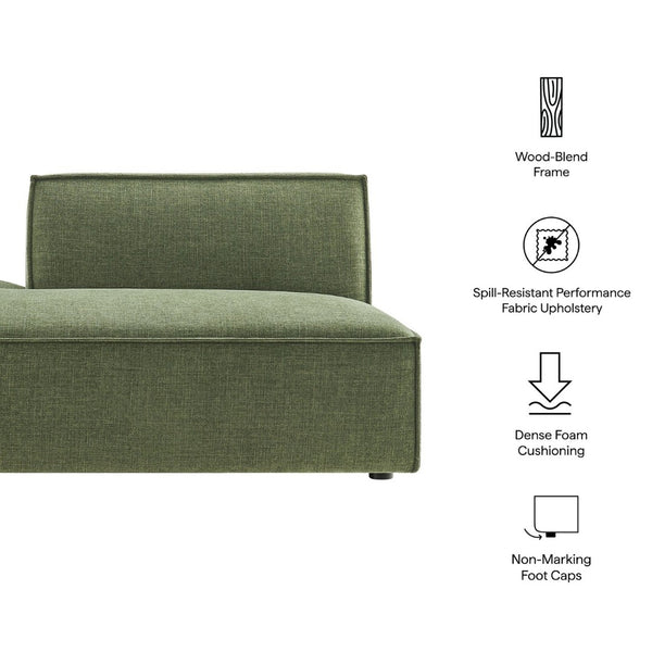 Modway Furniture Restore Modular Left Chaise with Performance Fabric Piped Trim and Pocket Coil Support Foliage EEI-7386-FOL