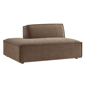 Modway Furniture Restore Modular Left Chaise with Performance Fabric Piped Trim and Pocket Coil Support Mocha EEI-7386-MOC