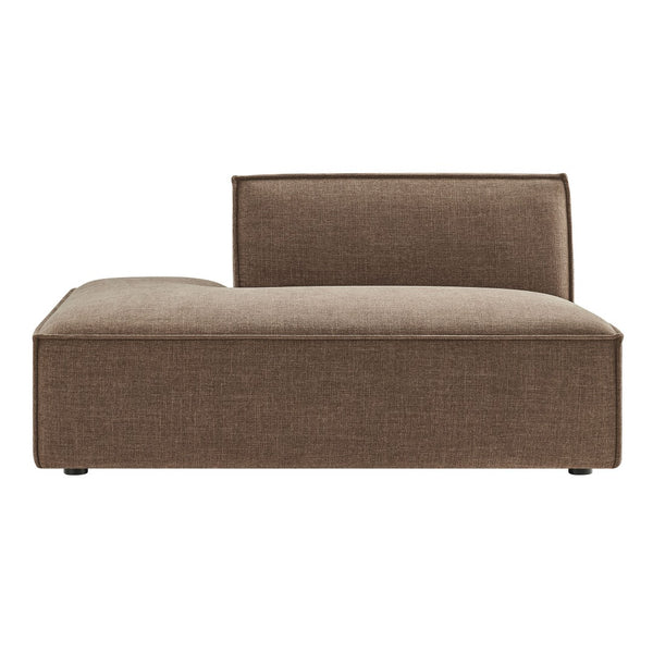 Modway Furniture Restore Modular Left Chaise with Performance Fabric Piped Trim and Pocket Coil Support Mocha EEI-7386-MOC
