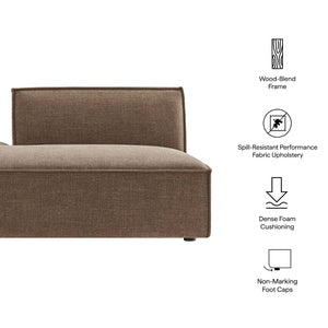 Modway Furniture Restore Modular Left Chaise with Performance Fabric Piped Trim and Pocket Coil Support Mocha EEI-7386-MOC