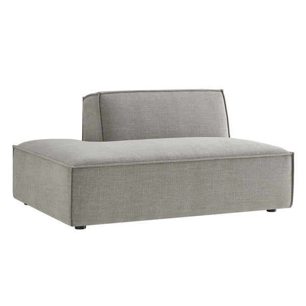 Modway Furniture Restore Modular Left Chaise with Performance Fabric Piped Trim and Pocket Coil Support Pewter EEI-7386-PEW