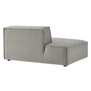 Modway Furniture Restore Modular Left Chaise with Performance Fabric Piped Trim and Pocket Coil Support Pewter EEI-7386-PEW
