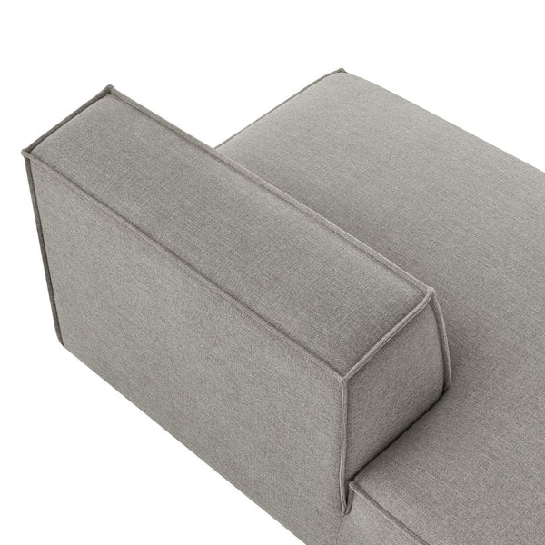 Modway Furniture Restore Modular Left Chaise with Performance Fabric Piped Trim and Pocket Coil Support Pewter EEI-7386-PEW