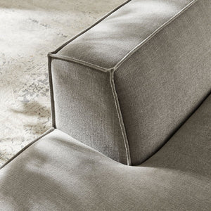 Modway Furniture Restore Modular Left Chaise with Performance Fabric Piped Trim and Pocket Coil Support Pewter EEI-7386-PEW
