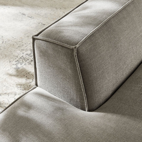 Modway Furniture Restore Modular Left Chaise with Performance Fabric Piped Trim and Pocket Coil Support Pewter EEI-7386-PEW