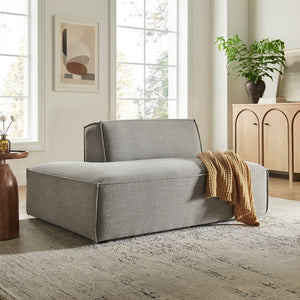Modway Furniture Restore Modular Left Chaise with Performance Fabric Piped Trim and Pocket Coil Support Pewter EEI-7386-PEW