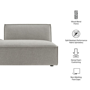 Modway Furniture Restore Modular Left Chaise with Performance Fabric Piped Trim and Pocket Coil Support Pewter EEI-7386-PEW