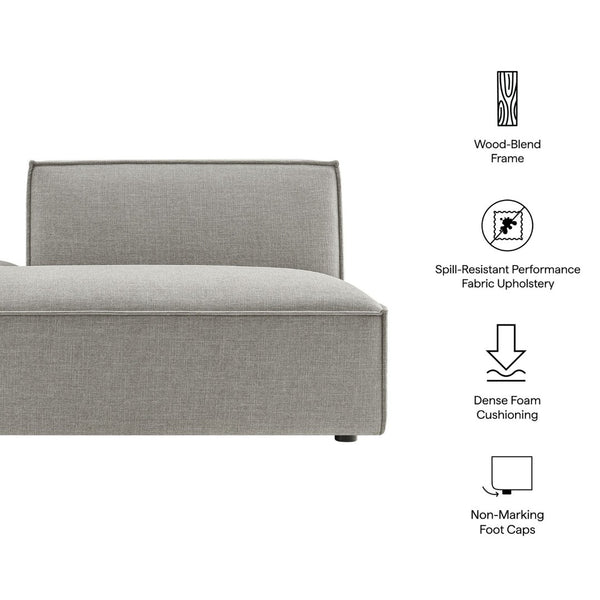Modway Furniture Restore Modular Left Chaise with Performance Fabric Piped Trim and Pocket Coil Support Pewter EEI-7386-PEW