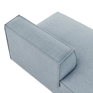 Modway Furniture Restore Modular Left Chaise with Performance Fabric Piped Trim and Pocket Coil Support Sky EEI-7386-SKY