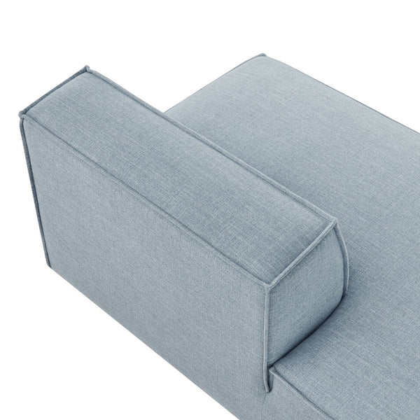 Modway Furniture Restore Modular Left Chaise with Performance Fabric Piped Trim and Pocket Coil Support Sky EEI-7386-SKY