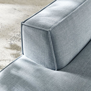 Modway Furniture Restore Modular Left Chaise with Performance Fabric Piped Trim and Pocket Coil Support Sky EEI-7386-SKY