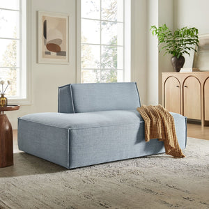 Modway Furniture Restore Modular Left Chaise with Performance Fabric Piped Trim and Pocket Coil Support Sky EEI-7386-SKY