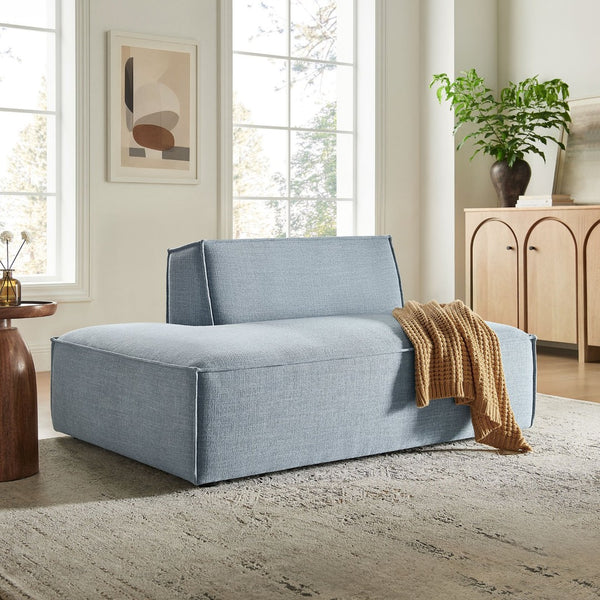 Modway Furniture Restore Modular Left Chaise with Performance Fabric Piped Trim and Pocket Coil Support Sky EEI-7386-SKY
