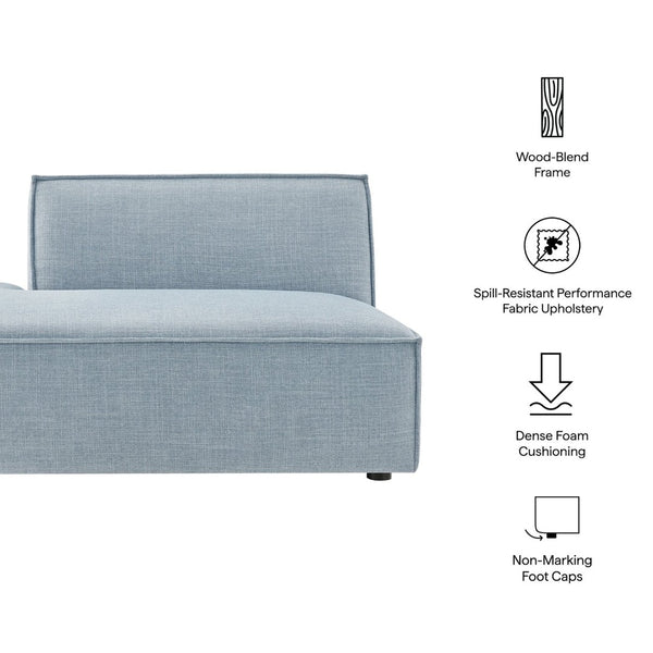Modway Furniture Restore Modular Left Chaise with Performance Fabric Piped Trim and Pocket Coil Support Sky EEI-7386-SKY