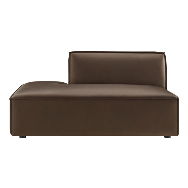 Modway Furniture Restore Modular Faux Leather Armless Chaise with French Piping for Modern Living Rooms Espresso EEI-7387-ESP