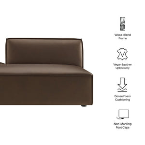 Modway Furniture Restore Modular Faux Leather Armless Chaise with French Piping for Modern Living Rooms Espresso EEI-7387-ESP