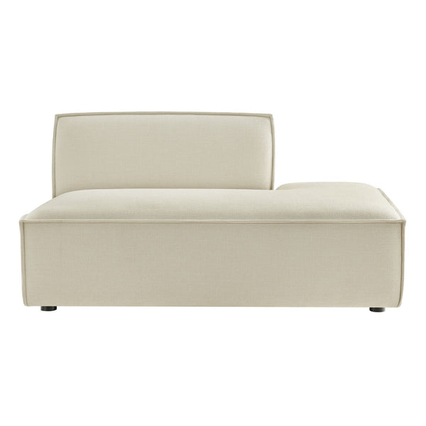 Modway Furniture Restore Modular Right Chaise with Performance Fabric and French Piping for Living Rooms Ecru EEI-7388-ECR