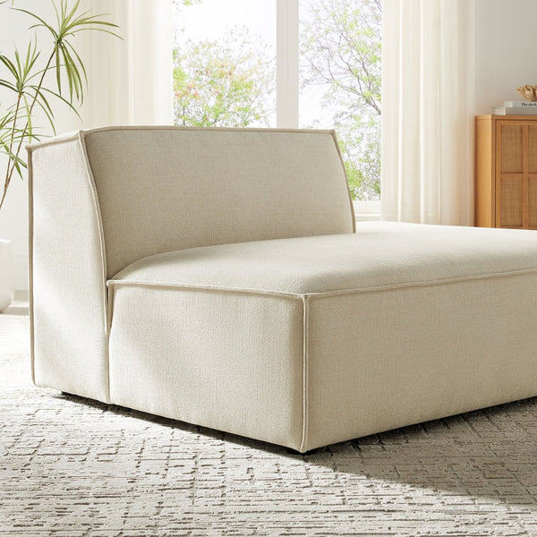 Modway Furniture Restore Modular Right Chaise with Performance Fabric and French Piping for Living Rooms Ecru EEI-7388-ECR