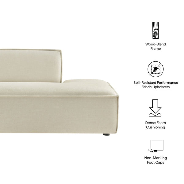 Modway Furniture Restore Modular Right Chaise with Performance Fabric and French Piping for Living Rooms Ecru EEI-7388-ECR
