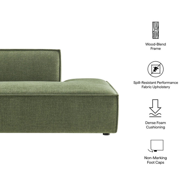 Modway Furniture Restore Modular Right Chaise with Performance Fabric and French Piping for Living Rooms Foliage EEI-7388-FOL