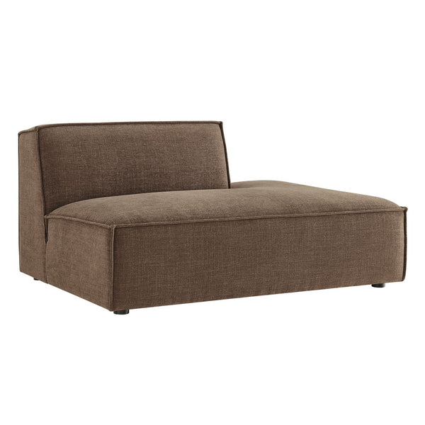 Modway Furniture Restore Modular Right Chaise with Performance Fabric and French Piping for Living Rooms Mocha EEI-7388-MOC