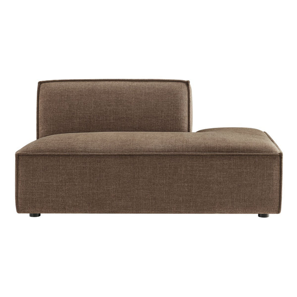 Modway Furniture Restore Modular Right Chaise with Performance Fabric and French Piping for Living Rooms Mocha EEI-7388-MOC