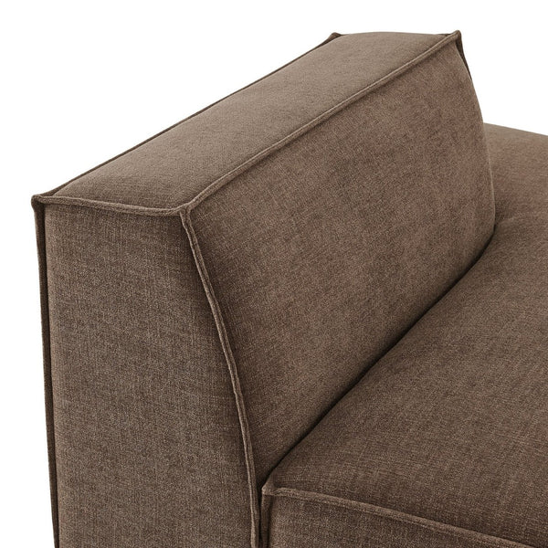 Modway Furniture Restore Modular Right Chaise with Performance Fabric and French Piping for Living Rooms Mocha EEI-7388-MOC