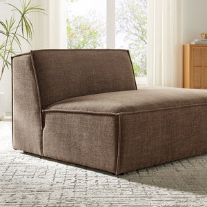 Modway Furniture Restore Modular Right Chaise with Performance Fabric and French Piping for Living Rooms Mocha EEI-7388-MOC