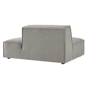 Modway Furniture Restore Modular Right Chaise with Performance Fabric and French Piping for Living Rooms Pewter EEI-7388-PEW