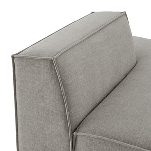 Modway Furniture Restore Modular Right Chaise with Performance Fabric and French Piping for Living Rooms Pewter EEI-7388-PEW