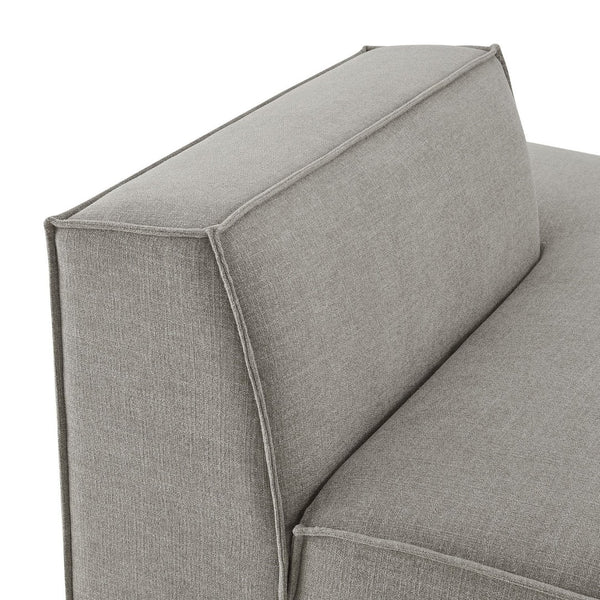 Modway Furniture Restore Modular Right Chaise with Performance Fabric and French Piping for Living Rooms Pewter EEI-7388-PEW