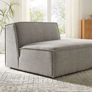 Modway Furniture Restore Modular Right Chaise with Performance Fabric and French Piping for Living Rooms Pewter EEI-7388-PEW