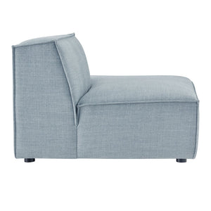 Modway Furniture Restore Modular Right Chaise with Performance Fabric and French Piping for Living Rooms Sky EEI-7388-SKY