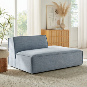 Modway Furniture Restore Modular Right Chaise with Performance Fabric and French Piping for Living Rooms Sky EEI-7388-SKY