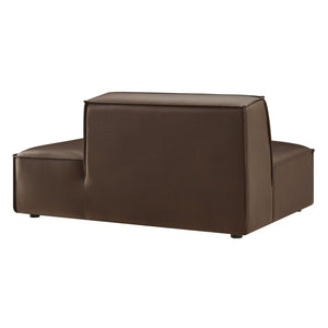 Modway Furniture Restore Modway Vegan Leather Modular Chaise with French Piping for Contemporary Living Espresso EEI-7389-ESP