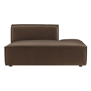 Modway Furniture Restore Modway Vegan Leather Modular Chaise with French Piping for Contemporary Living Espresso EEI-7389-ESP