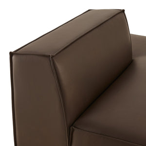 Modway Furniture Restore Modway Vegan Leather Modular Chaise with French Piping for Contemporary Living Espresso EEI-7389-ESP