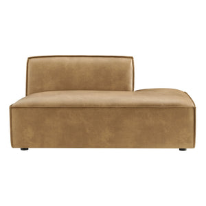 Modway Furniture Restore Modway Vegan Leather Modular Chaise with French Piping for Contemporary Living Toast EEI-7389-TST