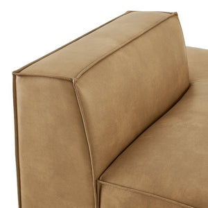 Modway Furniture Restore Modway Vegan Leather Modular Chaise with French Piping for Contemporary Living Toast EEI-7389-TST