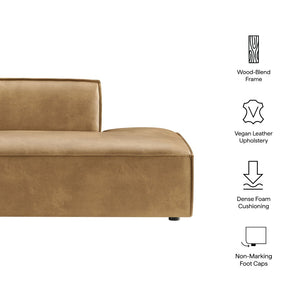 Modway Furniture Restore Modway Vegan Leather Modular Chaise with French Piping for Contemporary Living Toast EEI-7389-TST