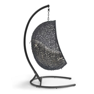 Modway Furniture Encase Swing Outdoor Patio Lounge Chair - Stylish Hanging Seat with Plush Cushions for Relaxation Beige EEI-739-BEI-SET