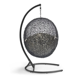 Modway Furniture Encase Swing Outdoor Patio Lounge Chair - Stylish Hanging Seat with Plush Cushions for Relaxation Beige EEI-739-BEI-SET