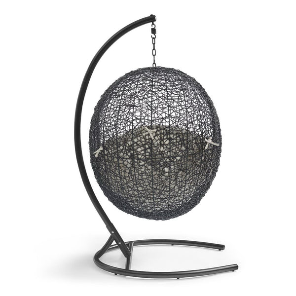 Modway Furniture Encase Swing Outdoor Patio Lounge Chair - Stylish Hanging Seat with Plush Cushions for Relaxation Beige EEI-739-BEI-SET