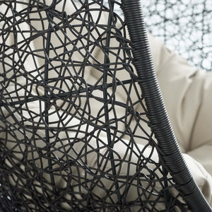 Modway Furniture Encase Swing Outdoor Patio Lounge Chair - Stylish Hanging Seat with Plush Cushions for Relaxation Beige EEI-739-BEI-SET